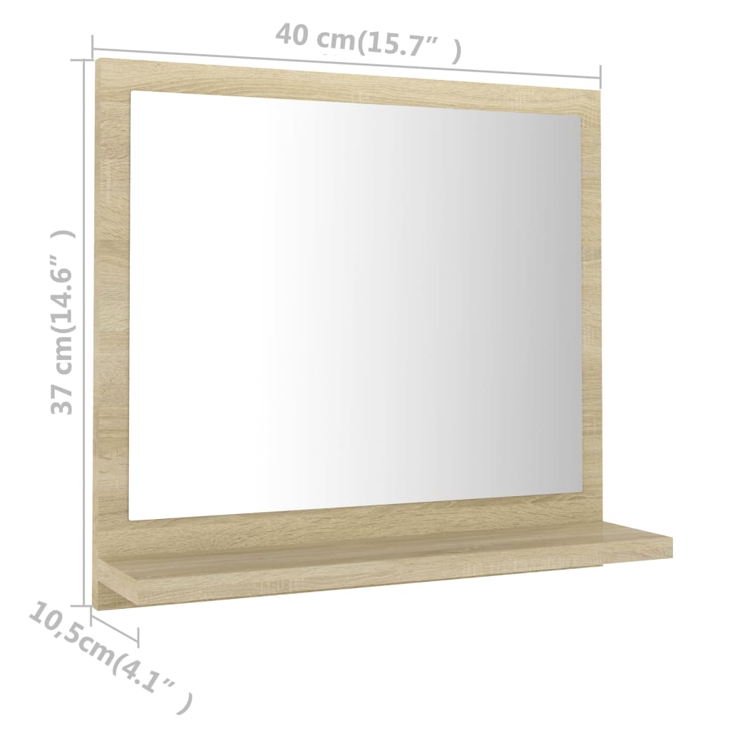 Badspiegel Weiß 40x10,5x37 cm Holzwerkstoff