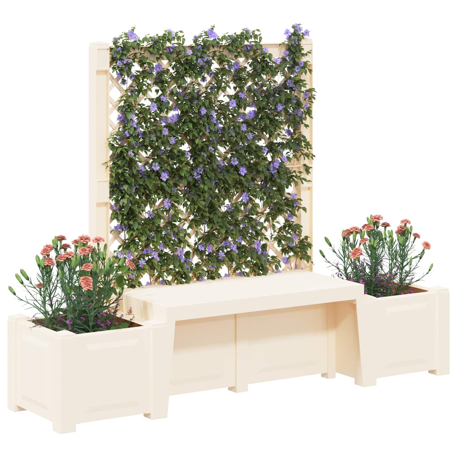 Gartenbank Kopenhagen Weiß 173 x 49 x 135,5 cm PP