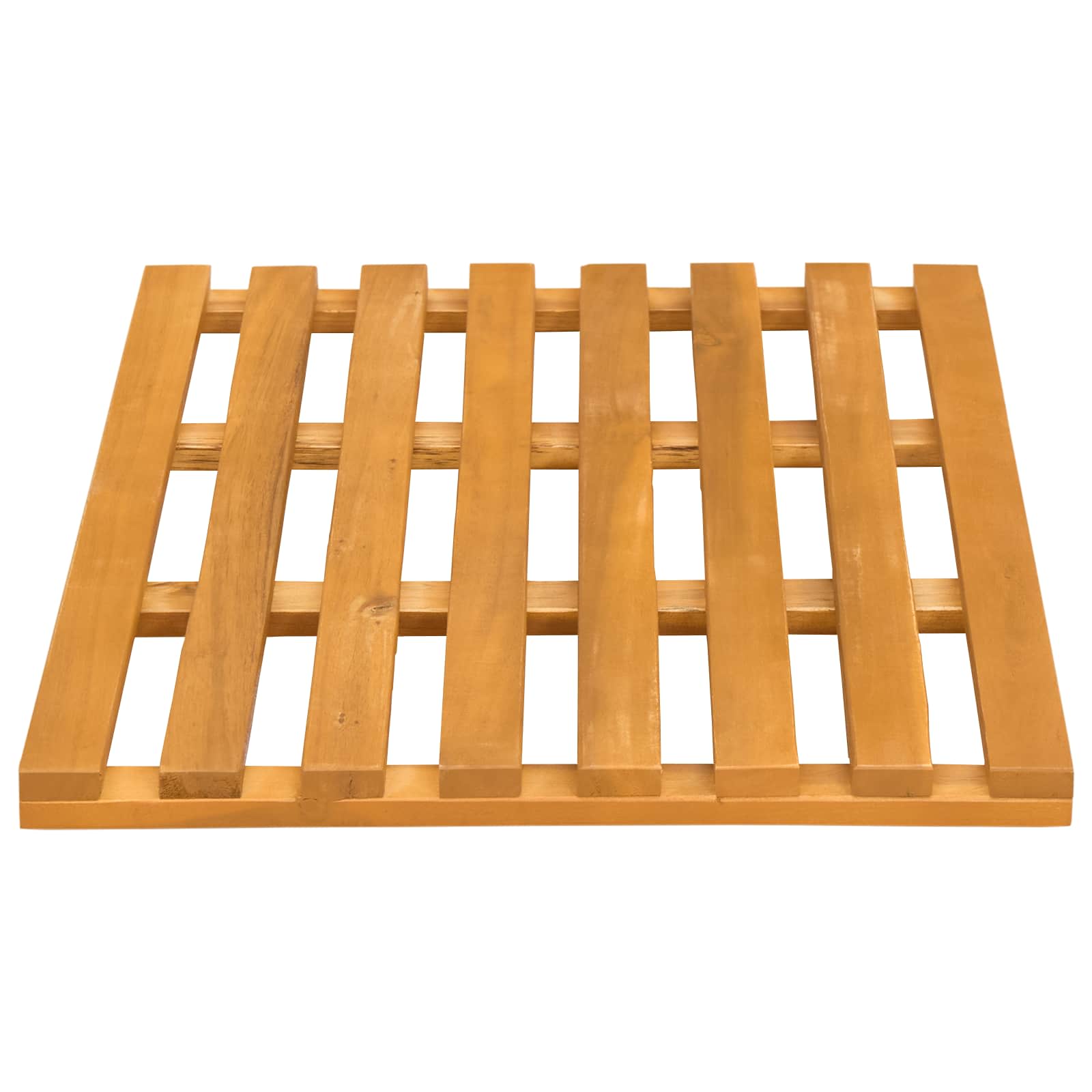 Badematte Uni Braun 56 x 37 x 2,5 cm Massives Akazienholz