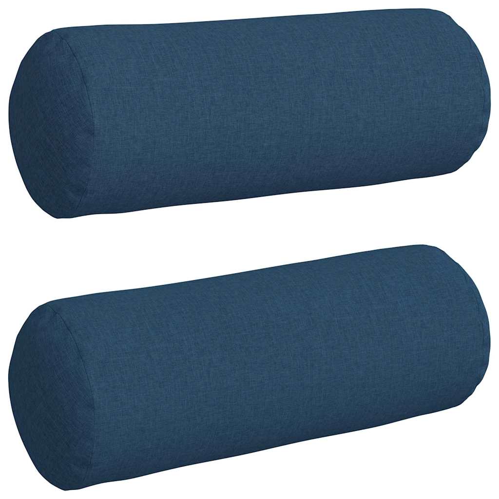 Bolsterkissen 2 Stück Hellgrau Ø 15 x 40 cm Stoff