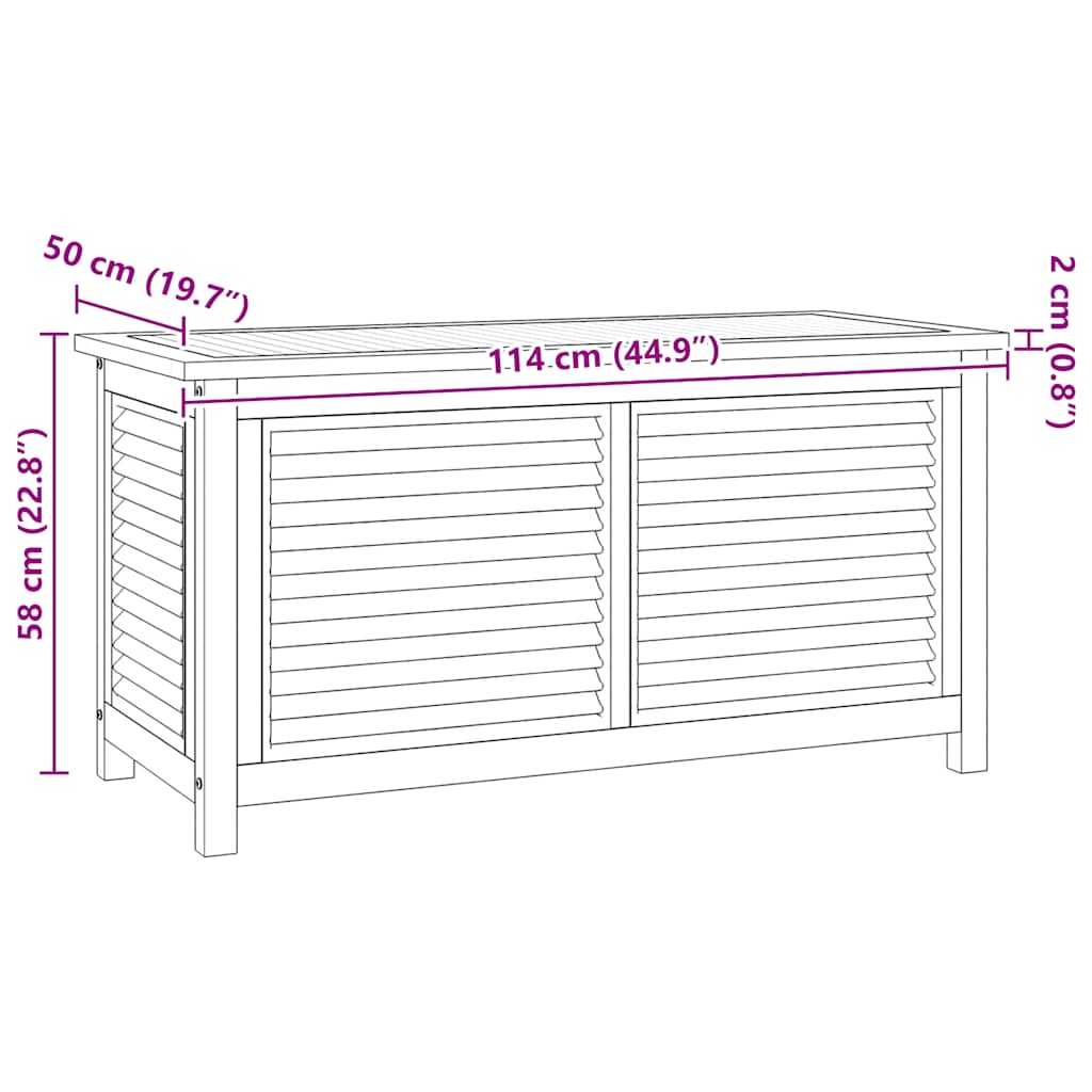 Gartenbox mit Beutel 60x50x58 cm Massivholz Teak