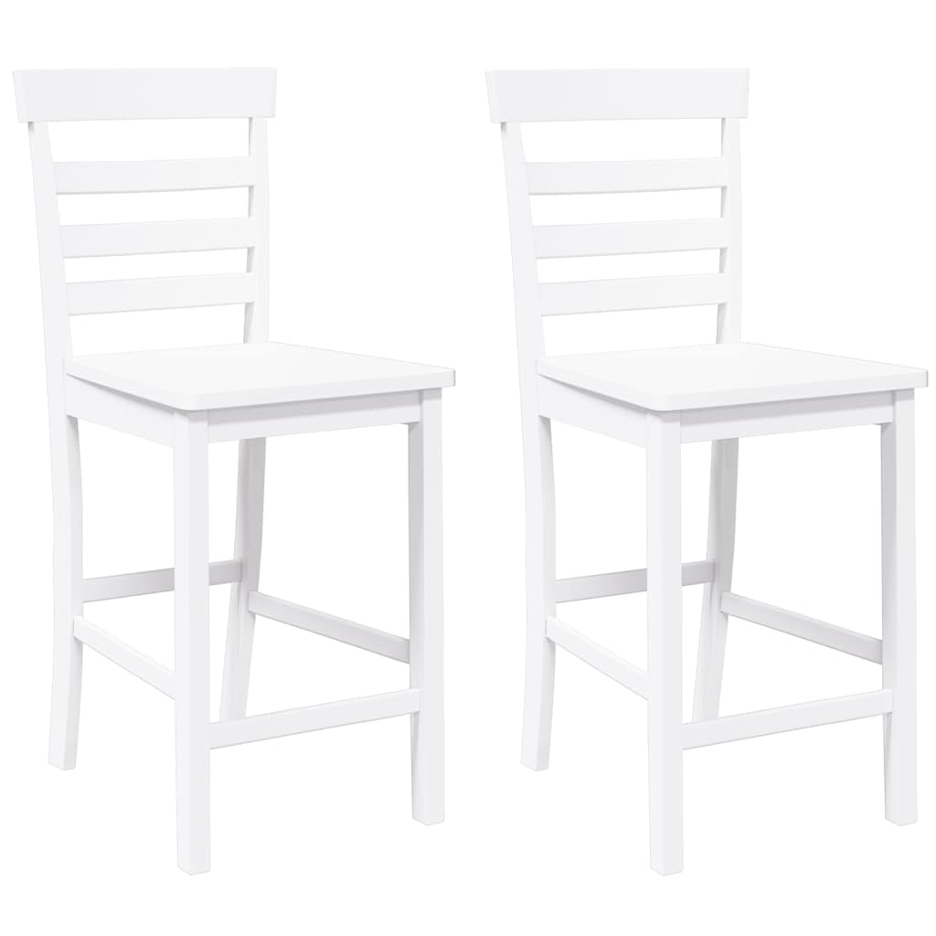 Barhocker 2 Stk. Weiß Stoff