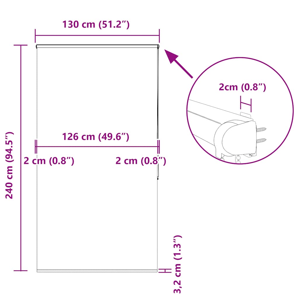 Duschrollo 60x240 cm Stoffbreite 56 cm