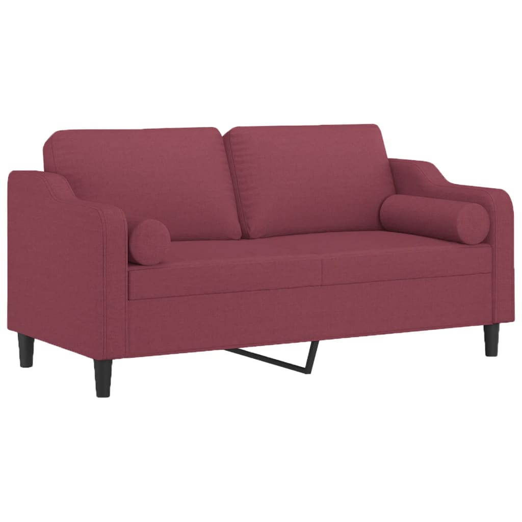2-Sitzer-Sofa mit Zierkissen Braun 120 cm Stoff