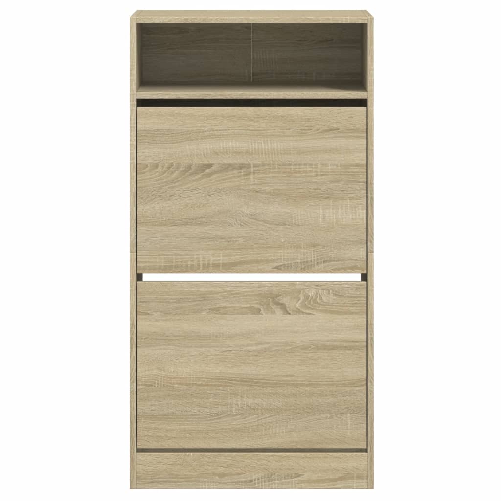 Schuhschrank mit 2 Klappen Weiß 80x34x116 cm
