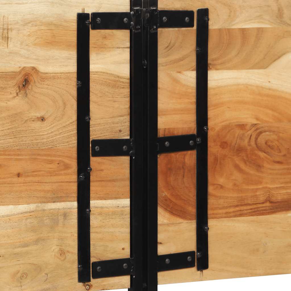 Kopfteil 100 cm Massivholz Mango und Eisen