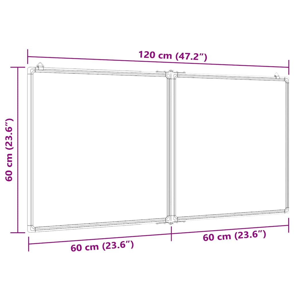 Magnetisches Whiteboard Klappbar 80x80x1,7 cm Aluminium