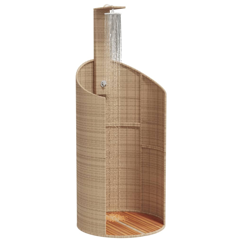 Gartendusche Grau 100x100x241,5 cm Poly Rattan Akazienholz