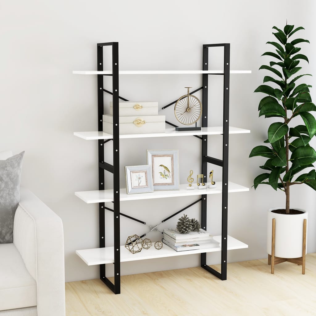 Bücherregal 2 Fächer Weiß 100x30x70 cm Holzwerkstoff