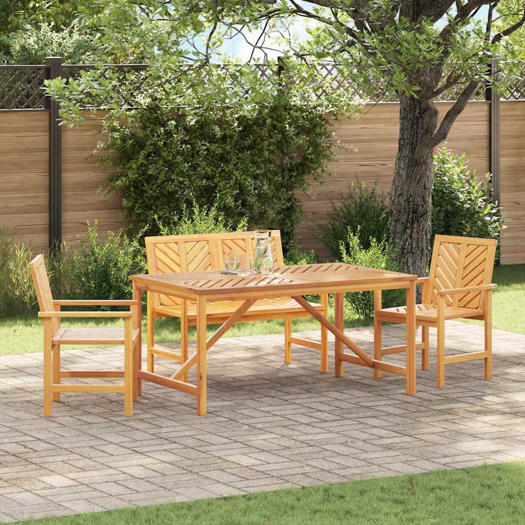 Garten Essgruppe 3 Stk. Braun Massivholz Akazie