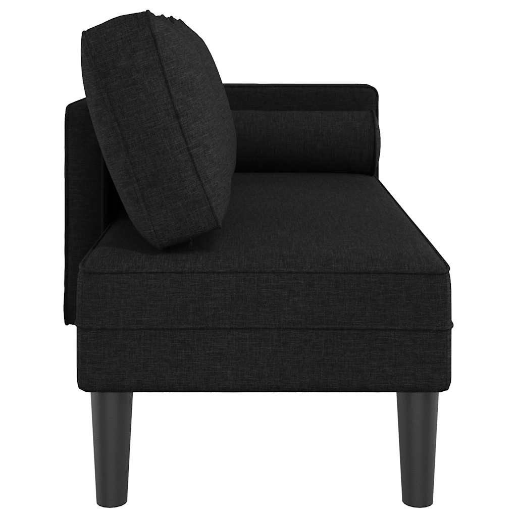 Chaiselongue mit Kissen Hellgrau Stoff