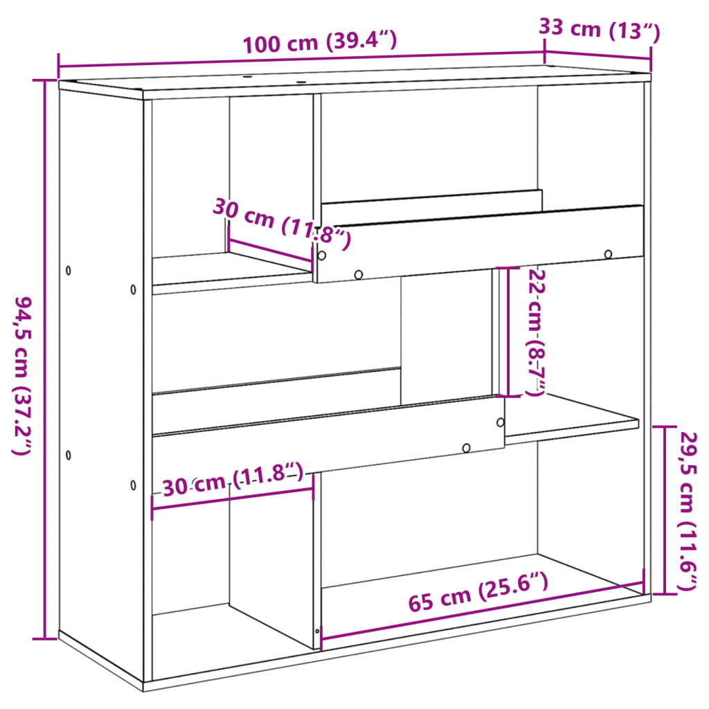 Bücherregal Räuchereiche 100x33x156,5 cm Holzwerkstoff