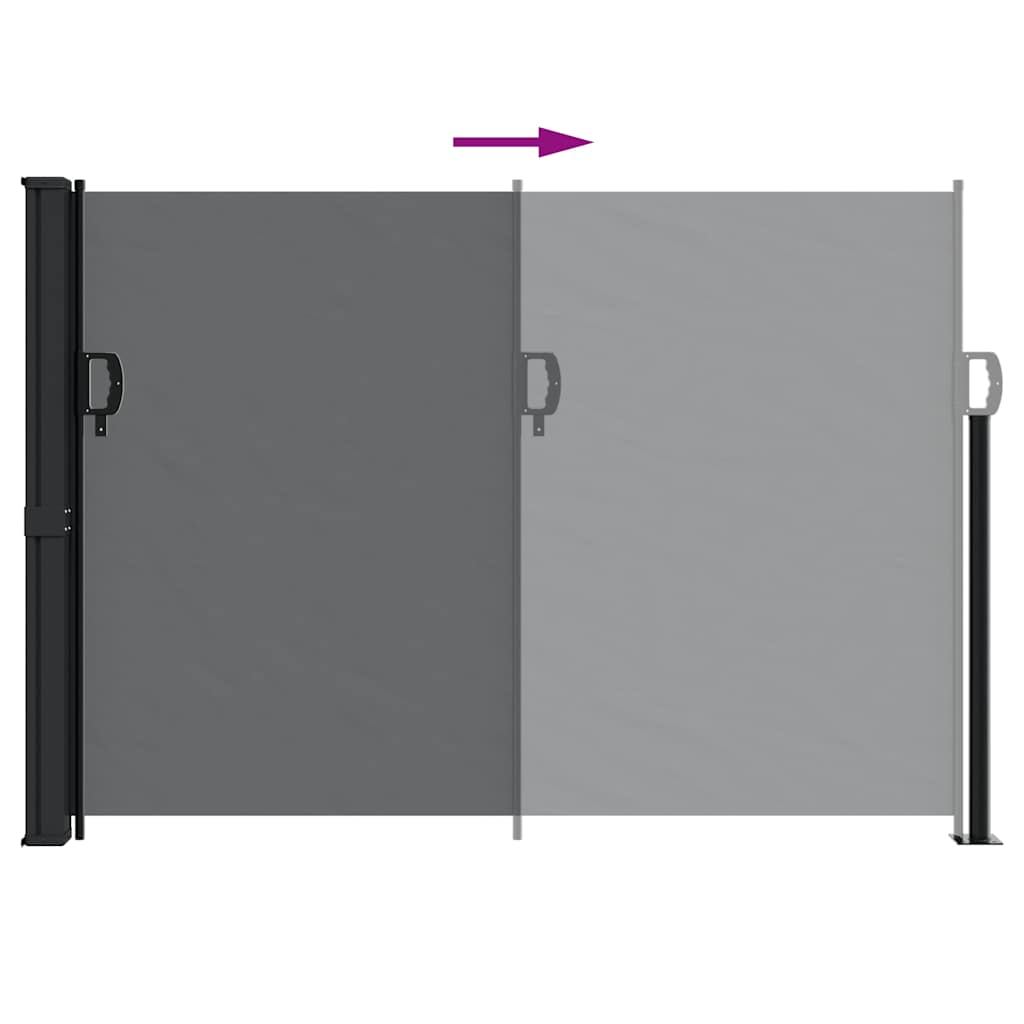 Seitenmarkise Ausziehbar Schwarz 100x300 cm