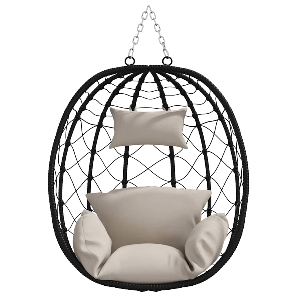 Hängendes Ei-Stuhl Anthrazit 91,5 x 54,5 x 107 cm Poly-Rattan