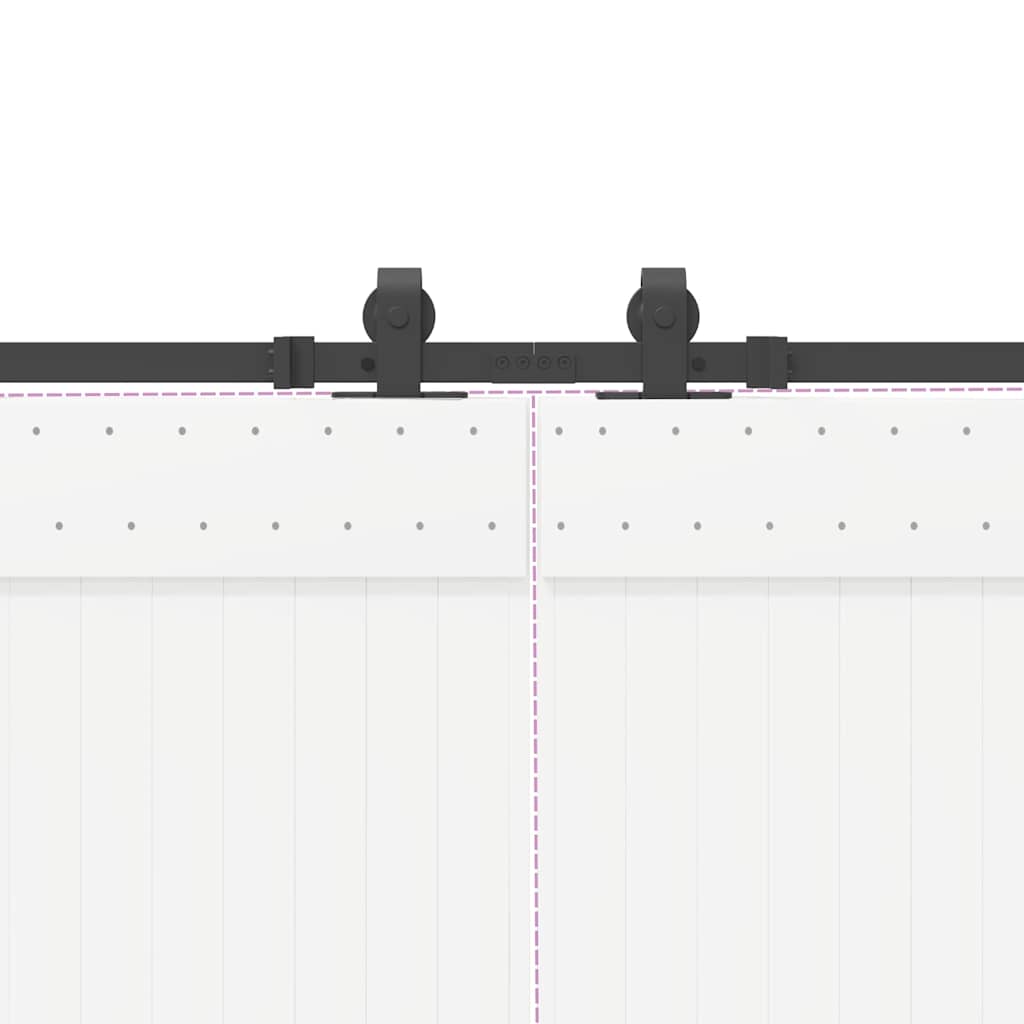 Schiebetürbeschlag-Set 366 cm Stahl Schwarz