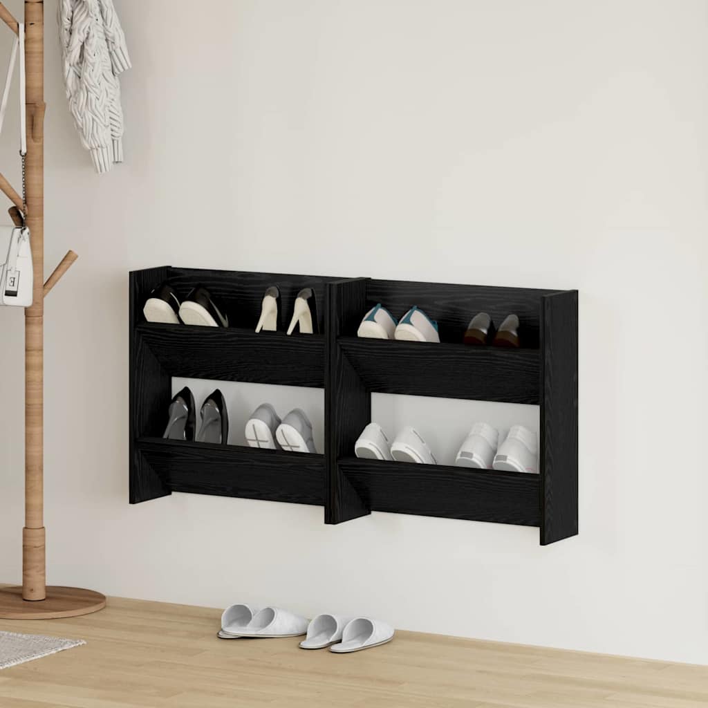 Wand-Schuhschränke 4 Stk. Weiß 60x18x60 cm Holzwerkstoff