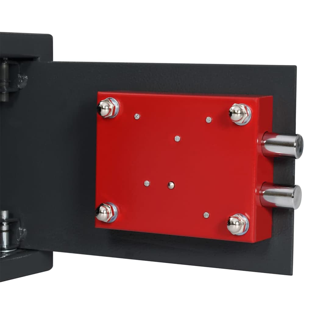Safe Box mit Schloss Dunkelgrau 23 x 17 x 17 cm Stahl