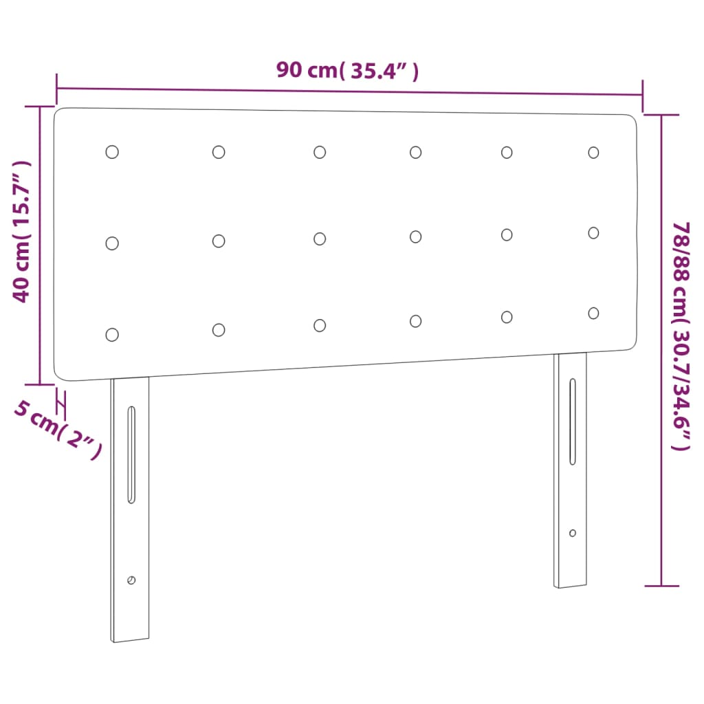 Kopfteil Hellgrau 80x5x118/128 cm Samt