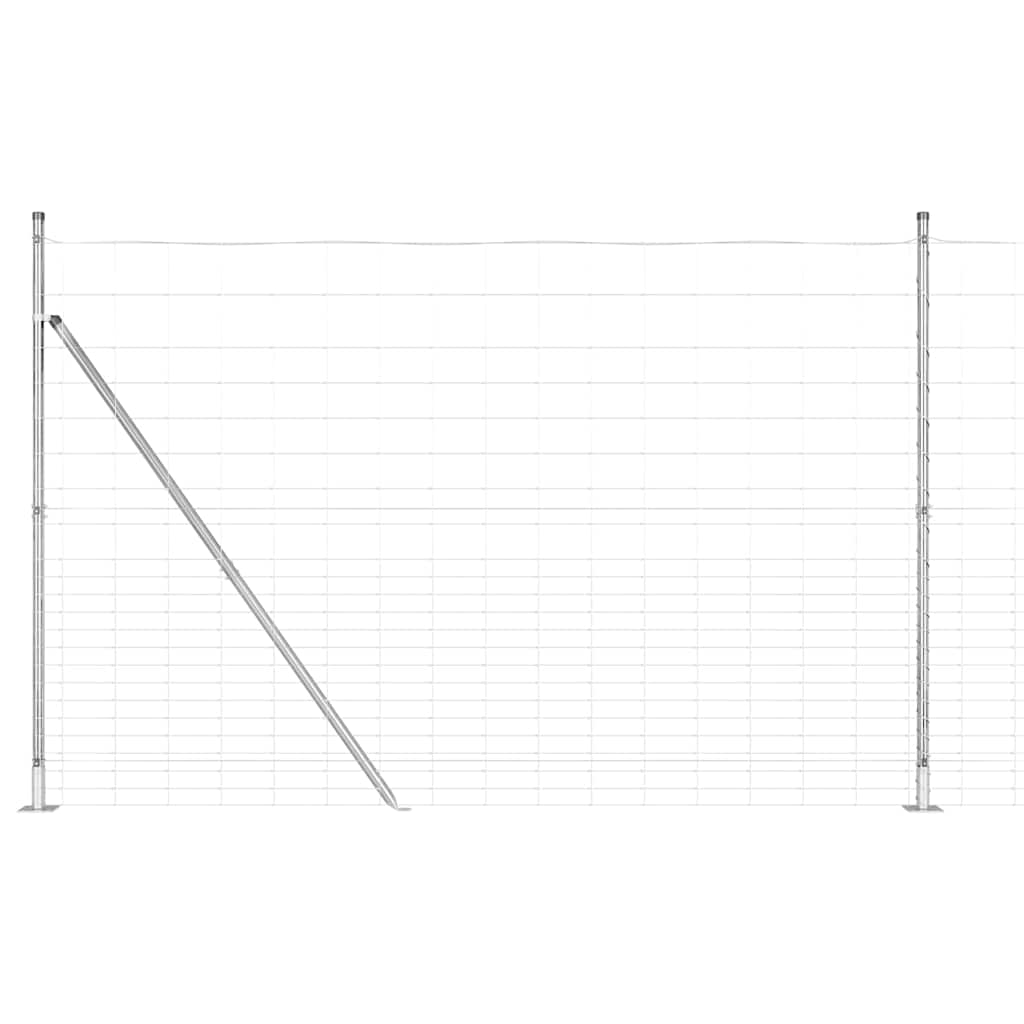 Ground Fix Geschweißter Drahtzaun 25 x 0,8 m Silber Netz