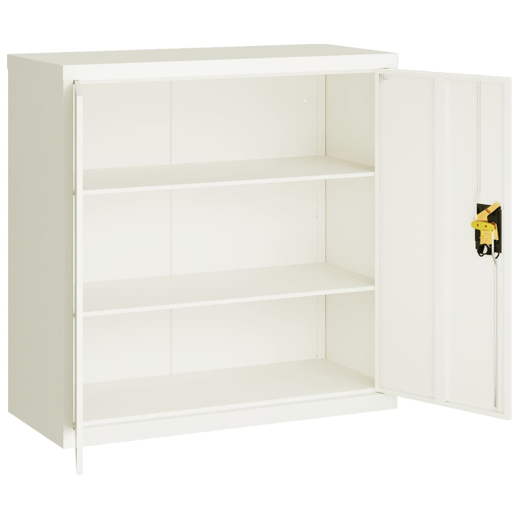 Aktenschrank mit 2 Türen Grau 90 cm Stahl