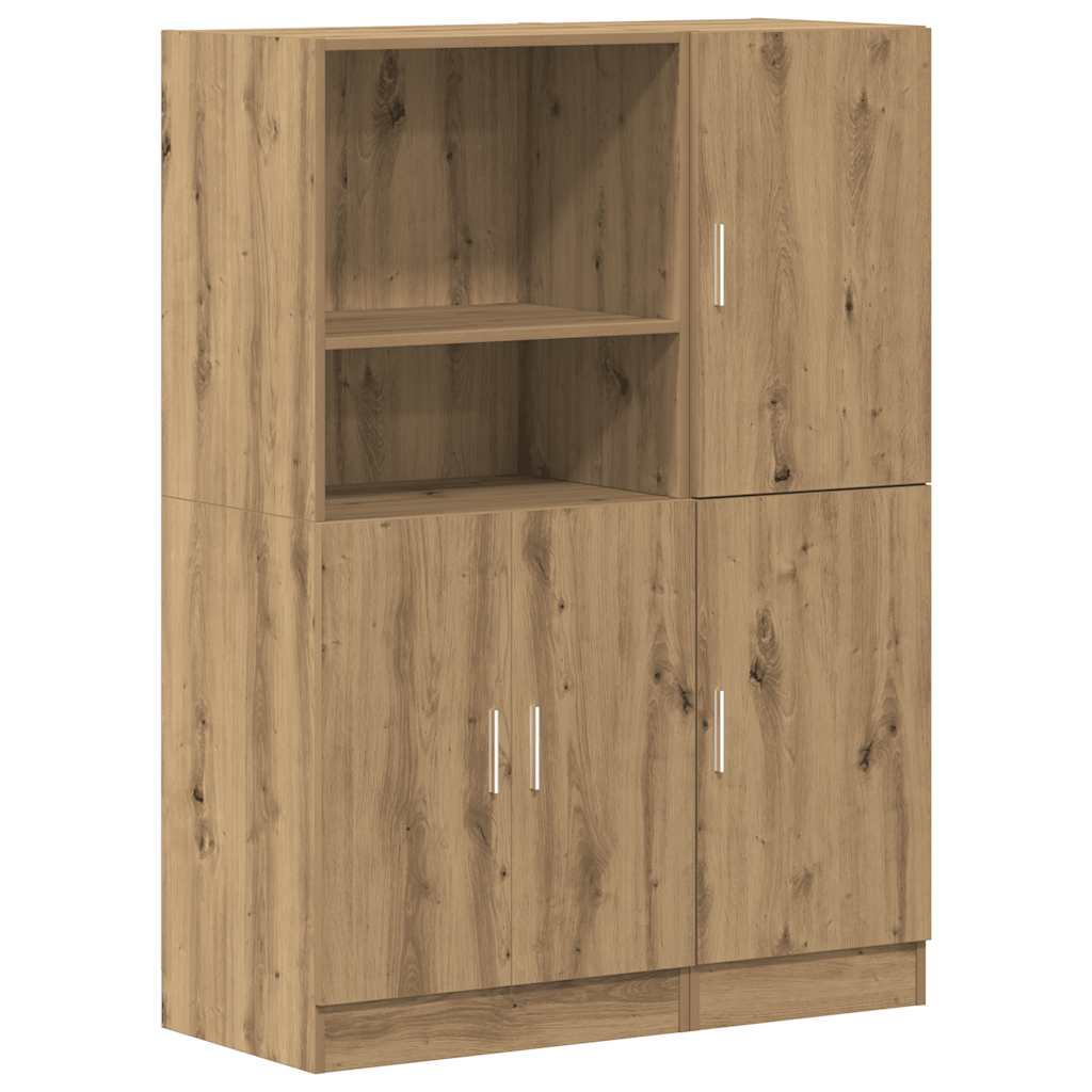 2-tlg. Küchenschrank-Set Weiß Holzwerkstoff