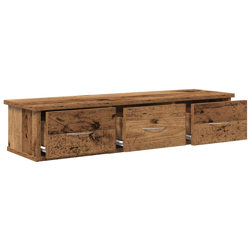 Wand-Schubladenregal Weiß 60x26x18,5 cm Holzwerkstoff