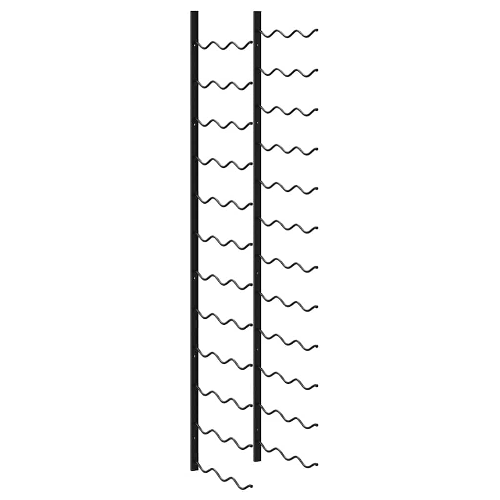 Wand-Weinregal für 24 Flaschen Schwarz Eisen