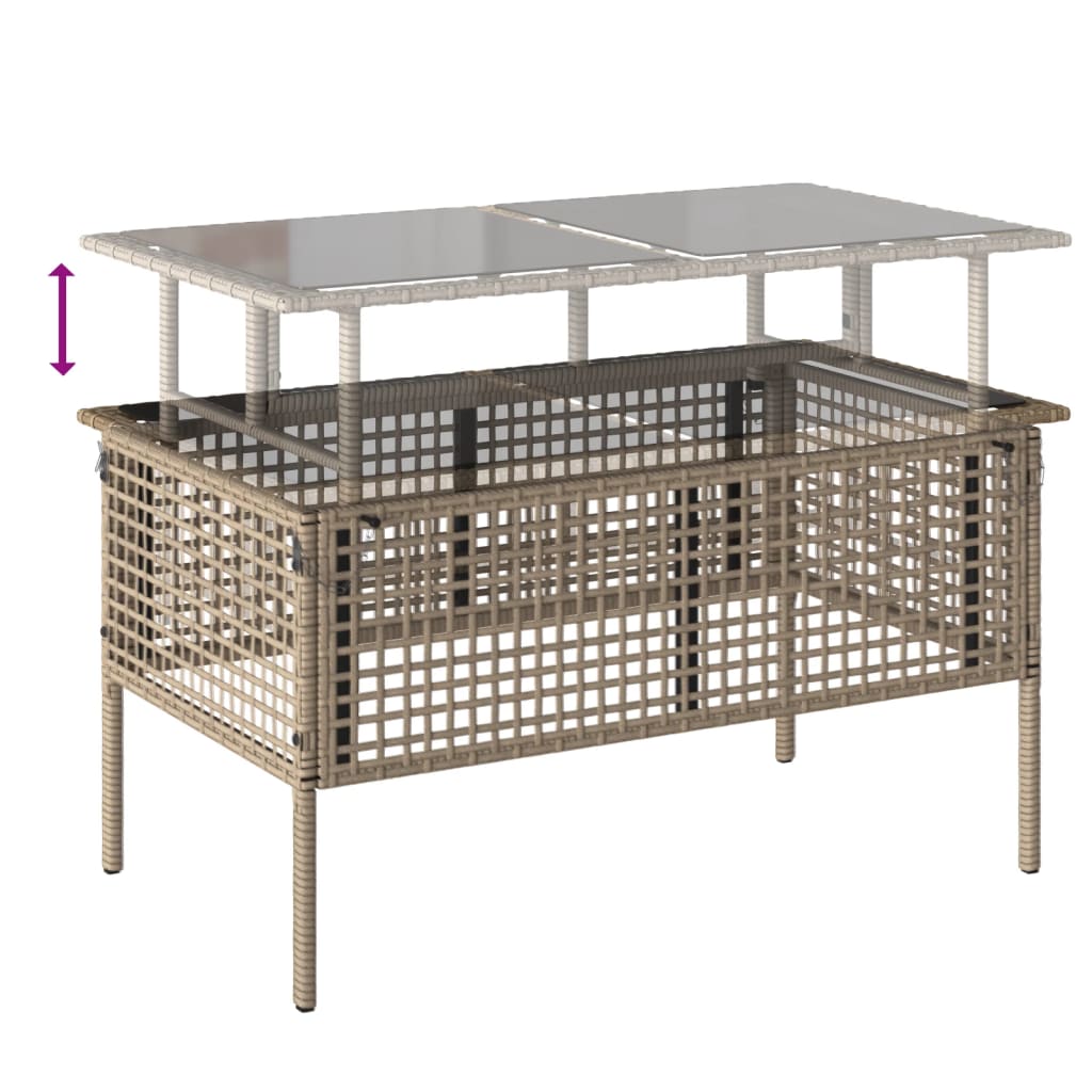4-tlg. Garten-Sofagarnitur mit Kissen Schwarz Poly Rattan Glas