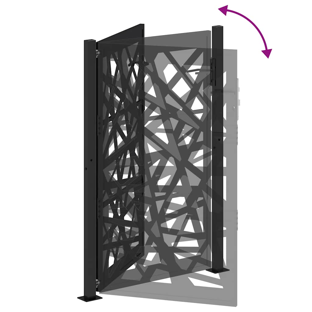 Gartentor Schwarz 100x100 cm Stahl Lichtdesign