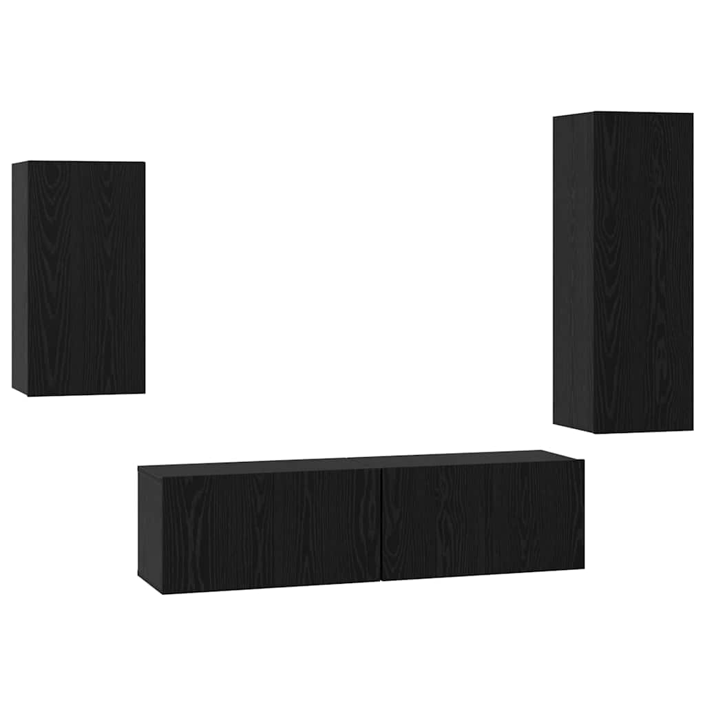 4-tlg. TV-Schrank-Set Weiß Holzwerkstoff