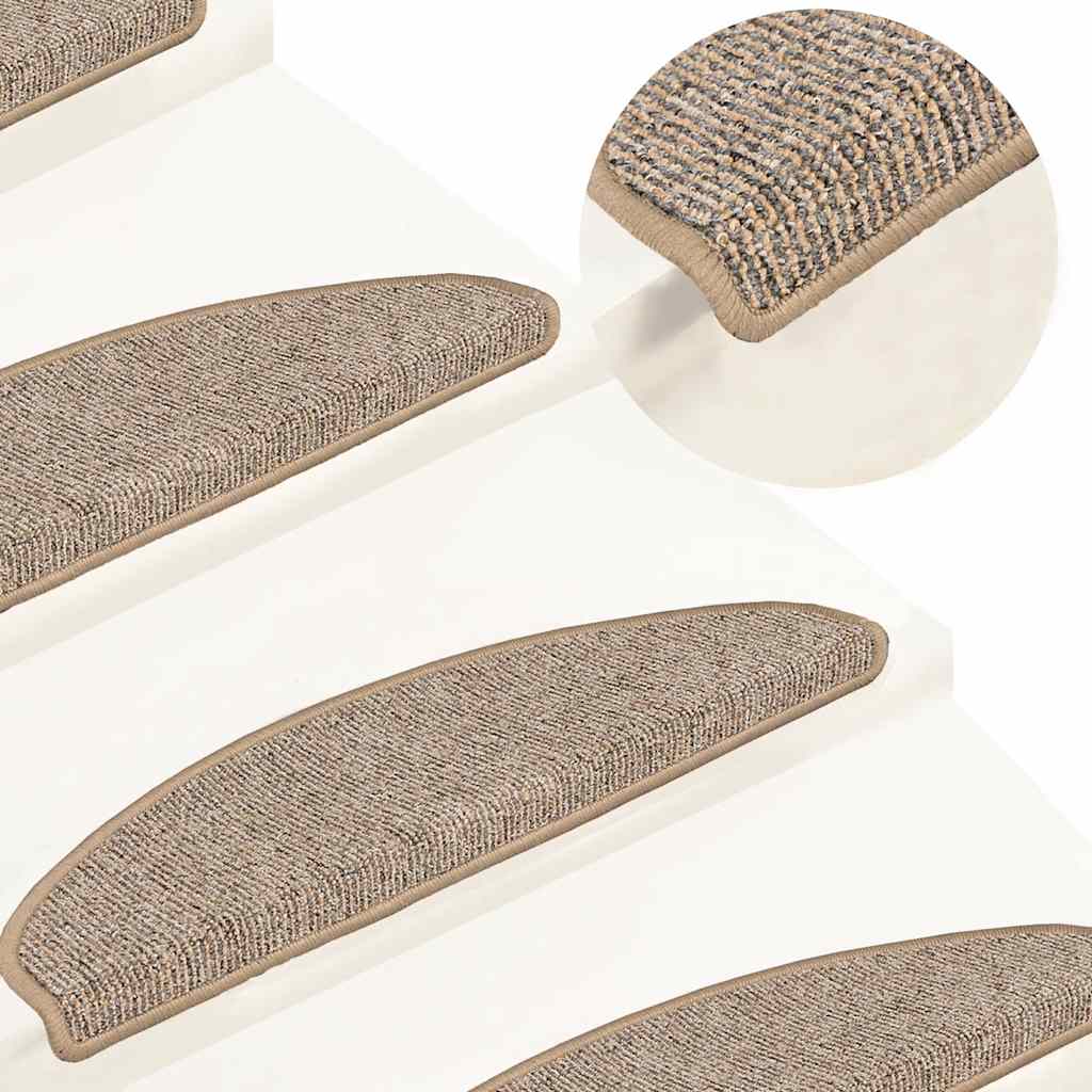 Stufenmatten 15 Stk. 56x17x3 cm Grau Halbrund