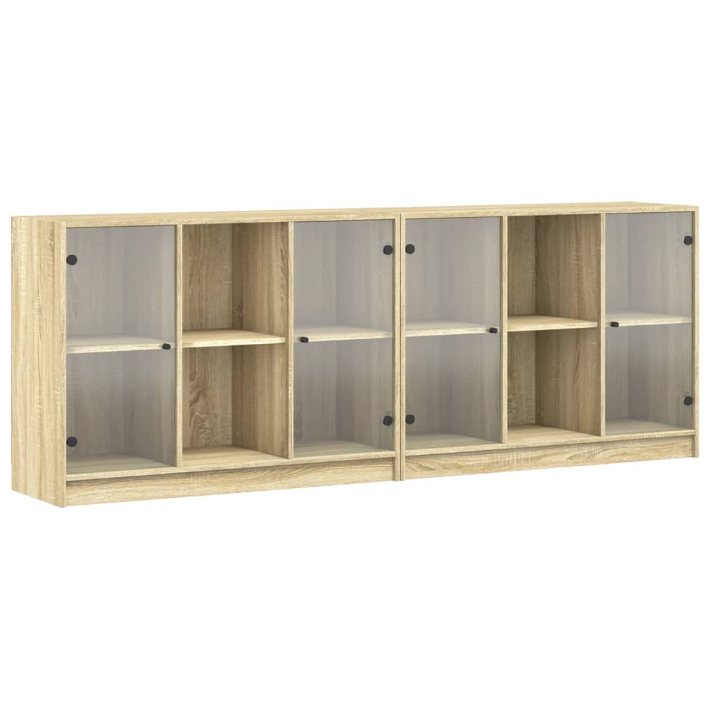 Bücherschrank mit Türen Weiß 204x37x75 cm Holzwerkstoff