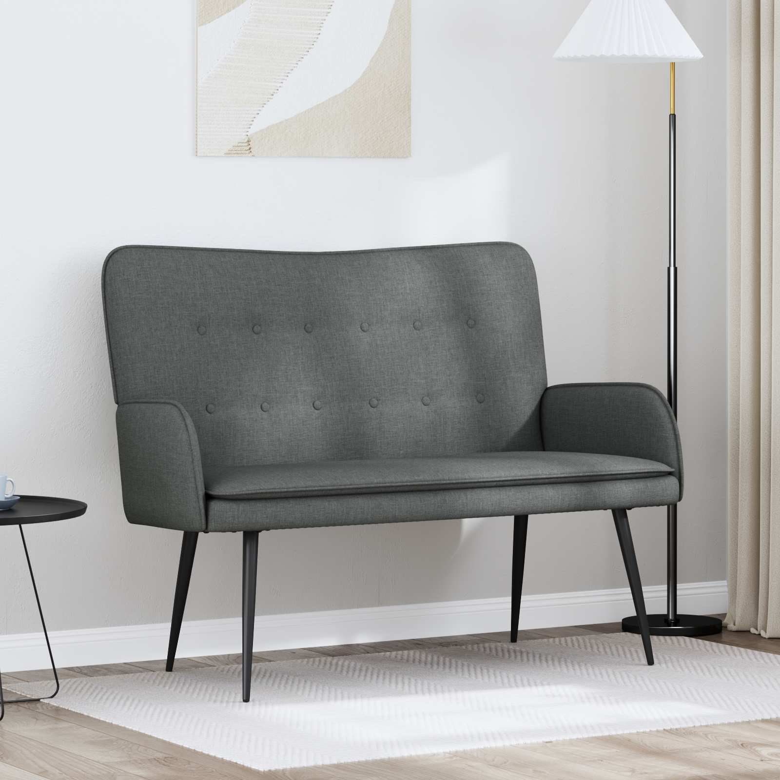 2-Sitzer Sofa Hellgrau 115 x 61 x 87 cm Stoff
