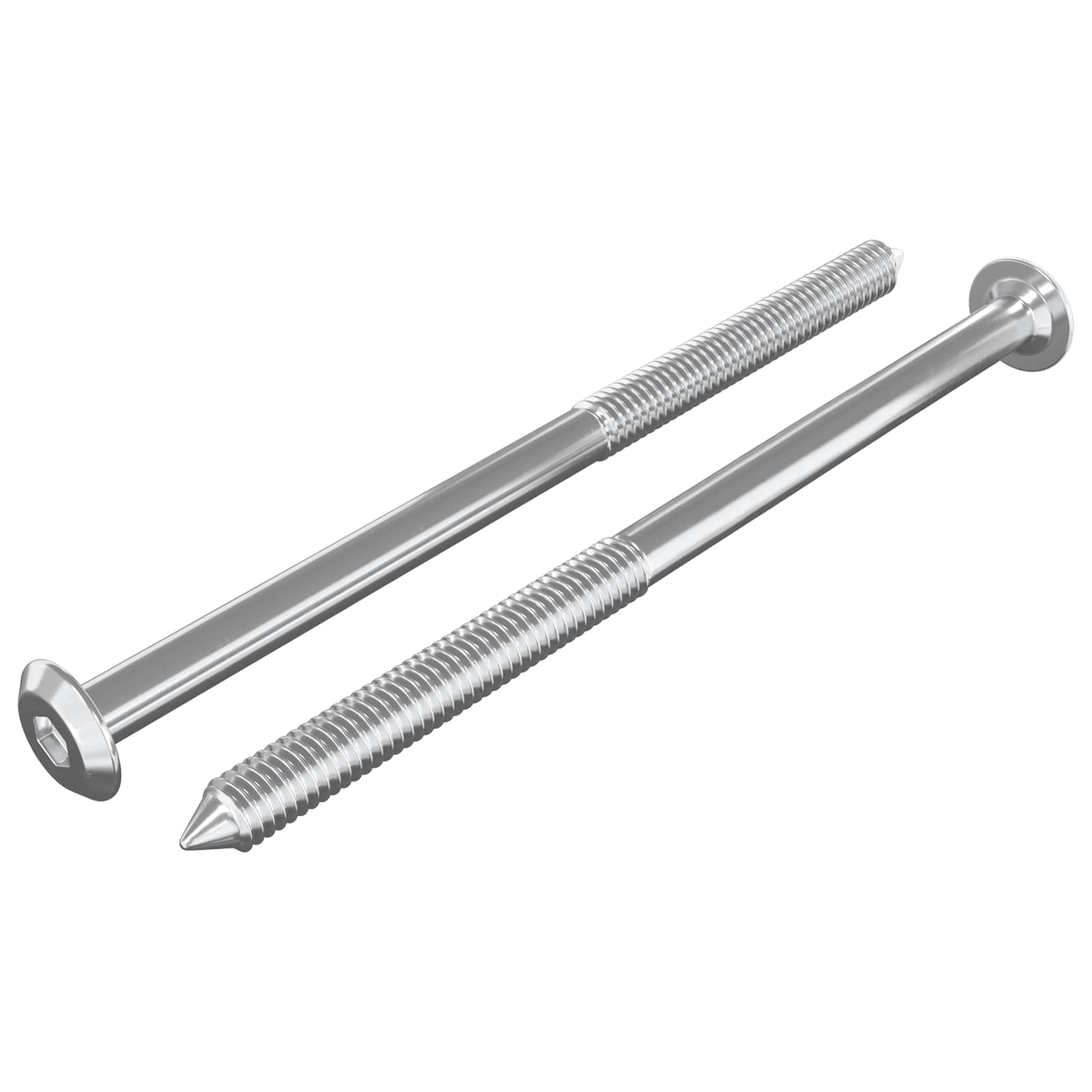 Möbel-Schrauben 2 pcs Silber M6 x 60 mm Stahl