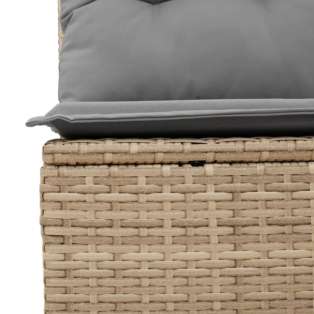 10-tlg. Garten-Sofagarnitur mit Kissen Schwarz Poly Rattan