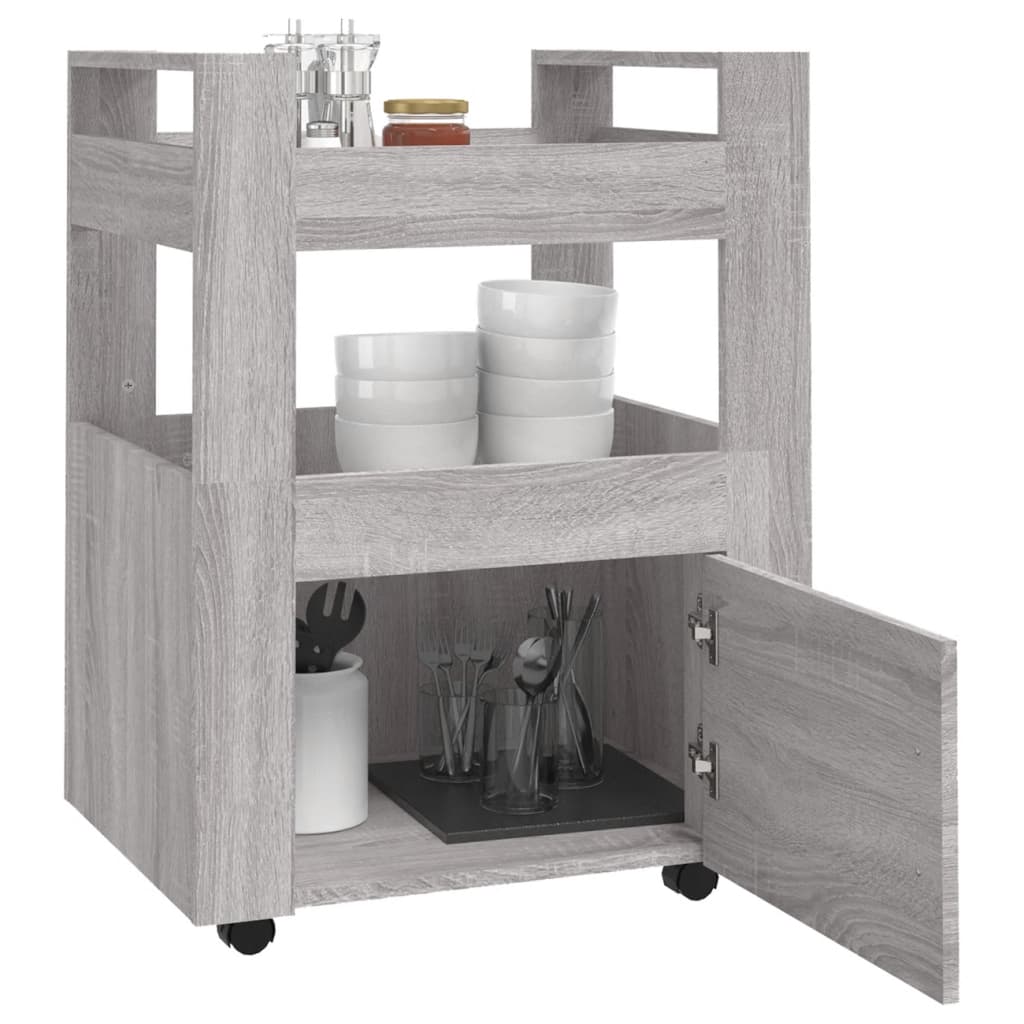 Küchenwagen Weiß 60x45x80 cm Holzwerkstoff