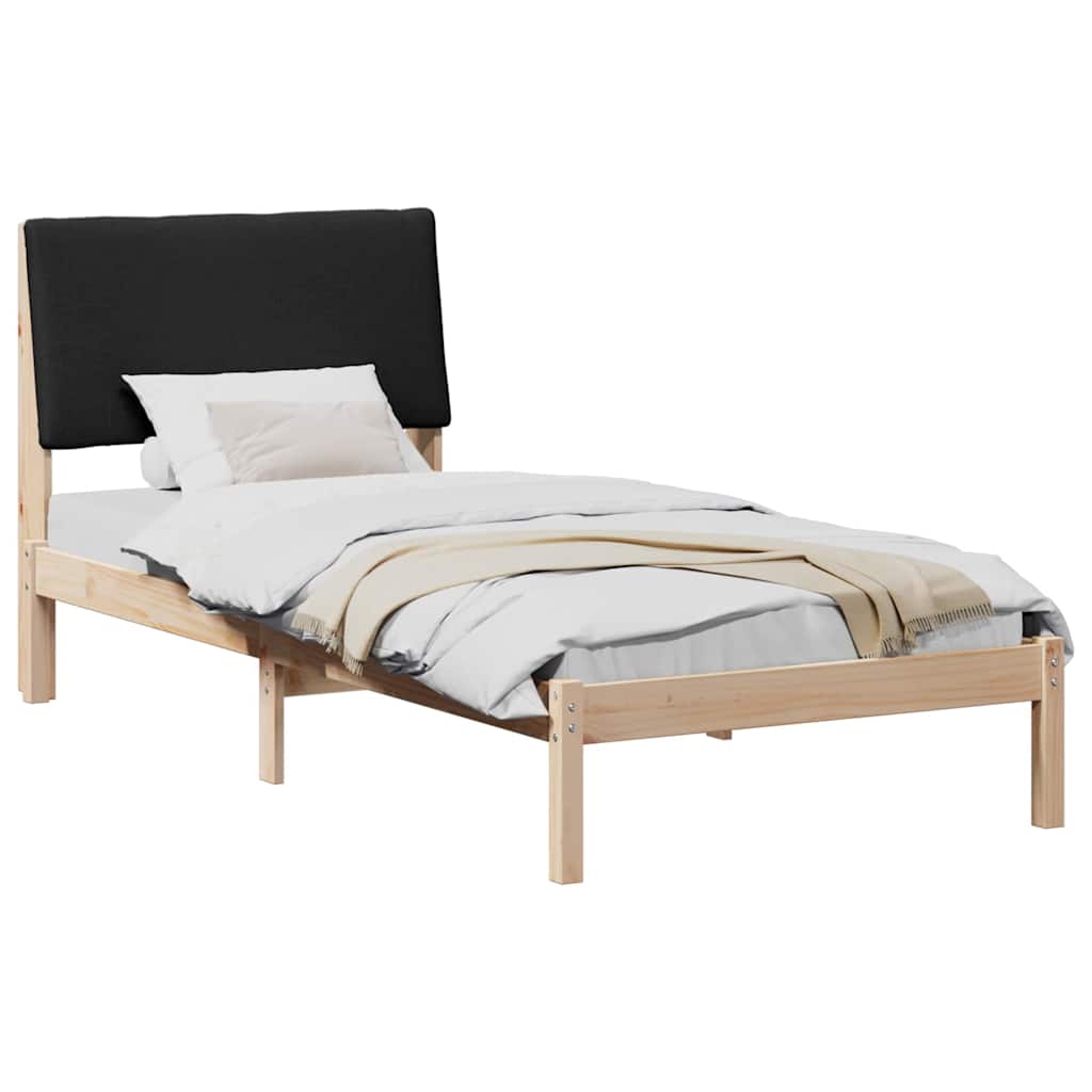 Bettgestell Braun und hellgrau 200 x 200 cm Massivholz Kiefer