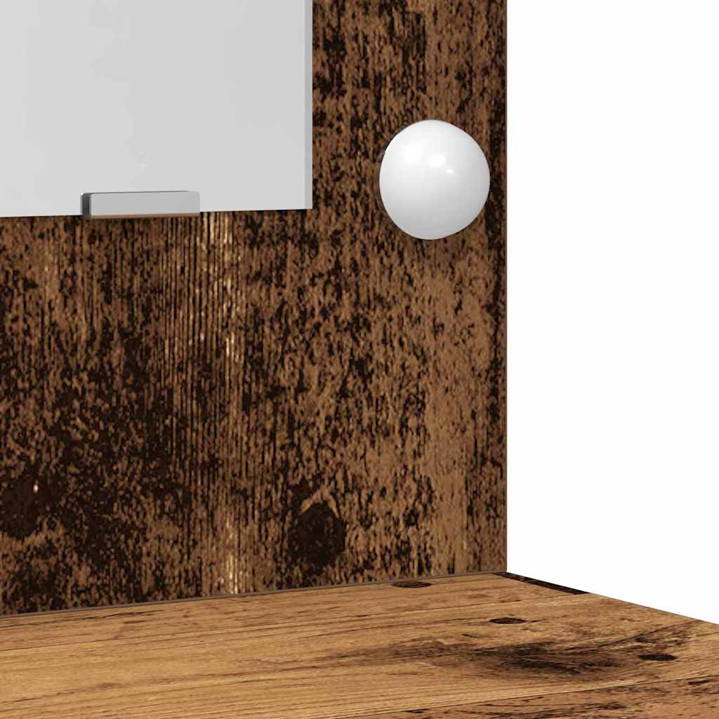 Schminktisch mit Spiegelbeleuchtung 3 pcs Weiß Holzwerkstoff