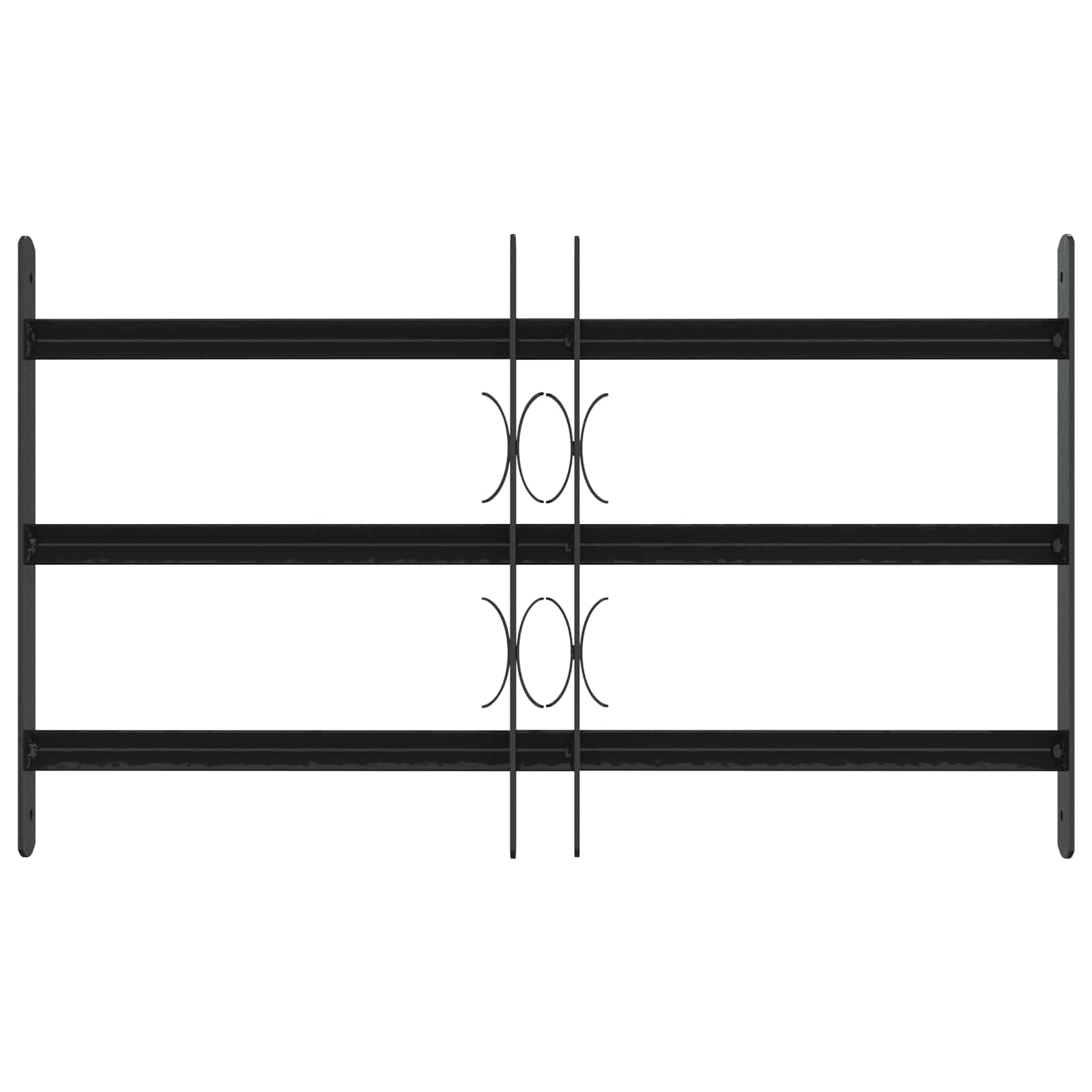Fenstergitter 76 x 30 cm Pulverbeschichteter Stahl Schwarz