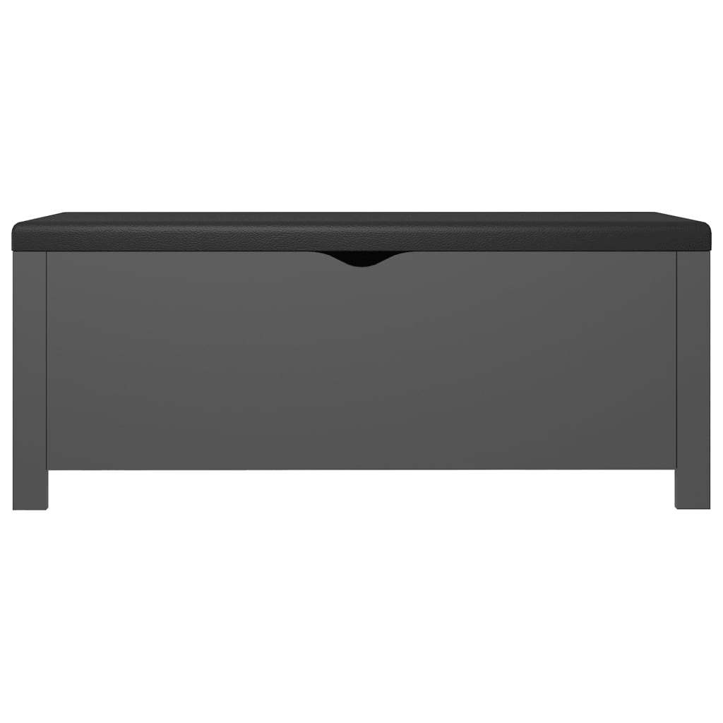 Aufbewahrungsbox mit Kissen Grau 105x40x45 cm