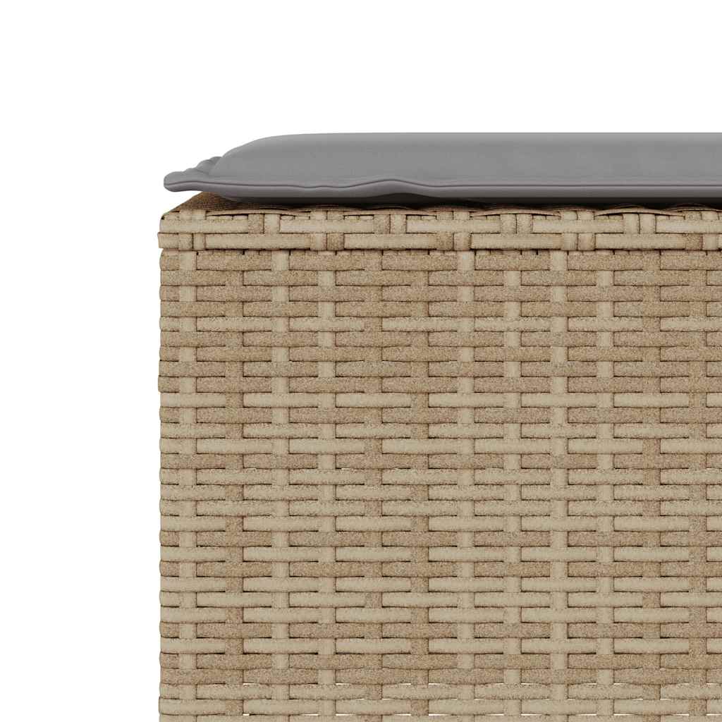 Gartenbank mit Kissen Schwarz 110x30x40,5 cm Poly Rattan