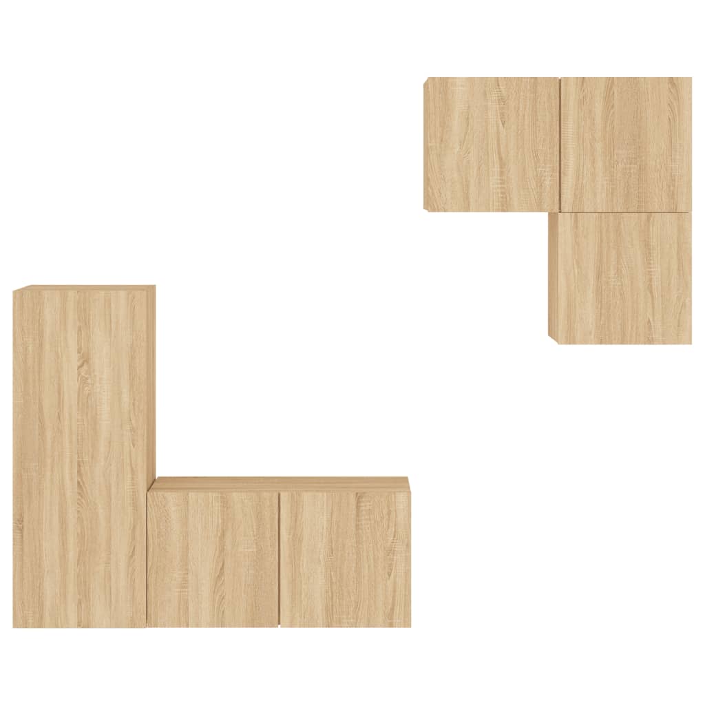 4-tlg. Wohnwand Weiß Holzwerkstoff
