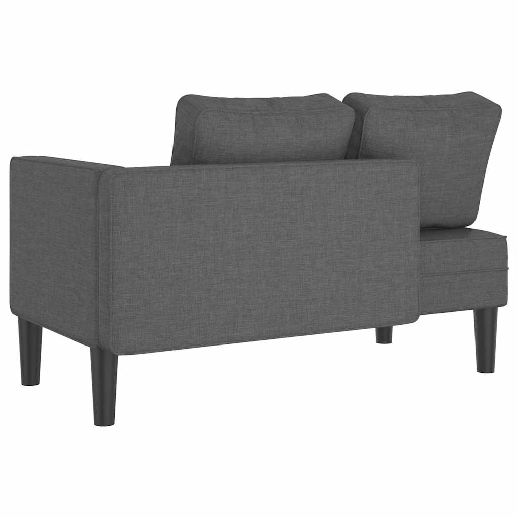 Chaiselongue mit Kissen Hellgrau Stoff