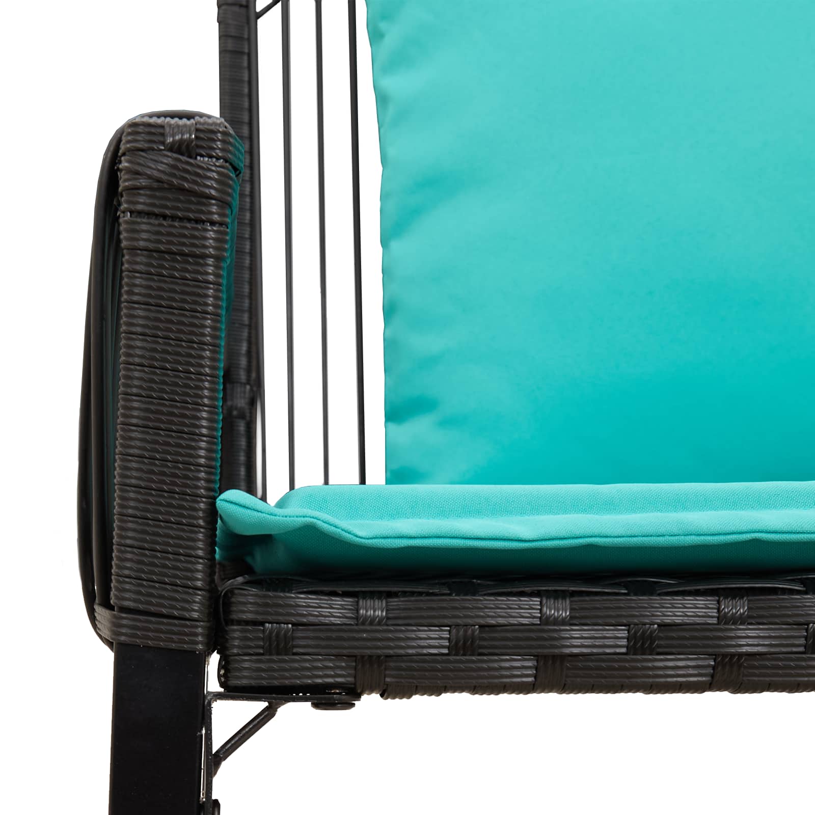 Bank Outdoor mit Kissen 4 pcs Schwarz und Cremeweiß Poly-Rattan