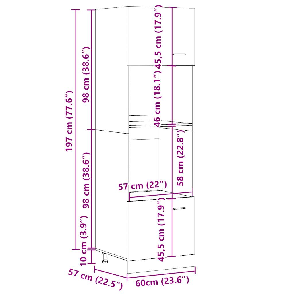 Unterschrank Lyon Weiß 60x46x81,5 cm Holzwerkstoff