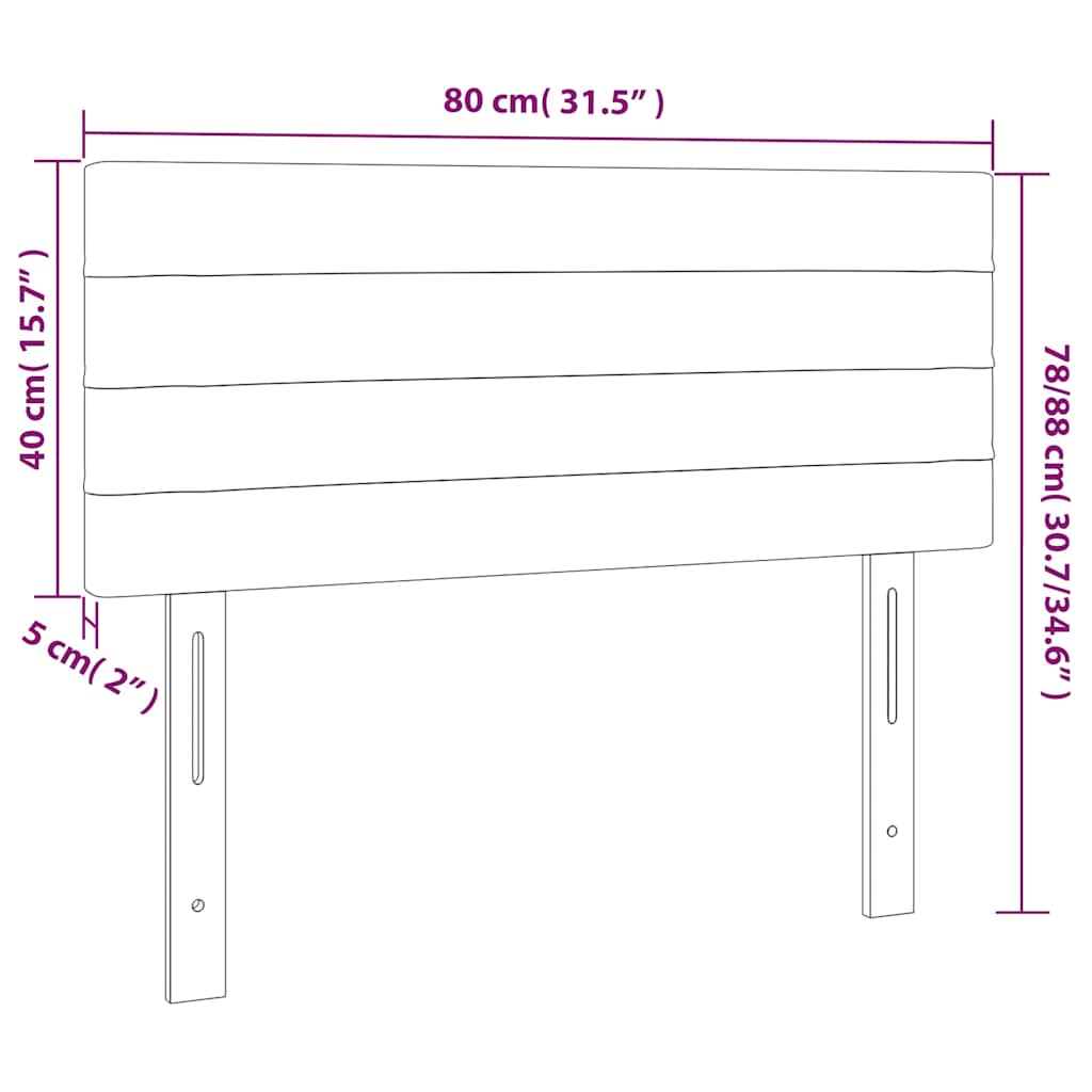 Kopfteil Hellgrau 80x5x118/128 cm Samt