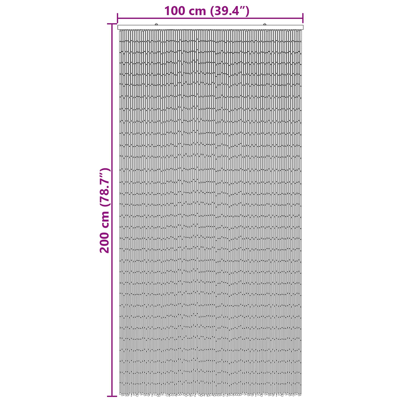 Insekten-Türvorhang Bambus Druck 90x220 cm Bambus
