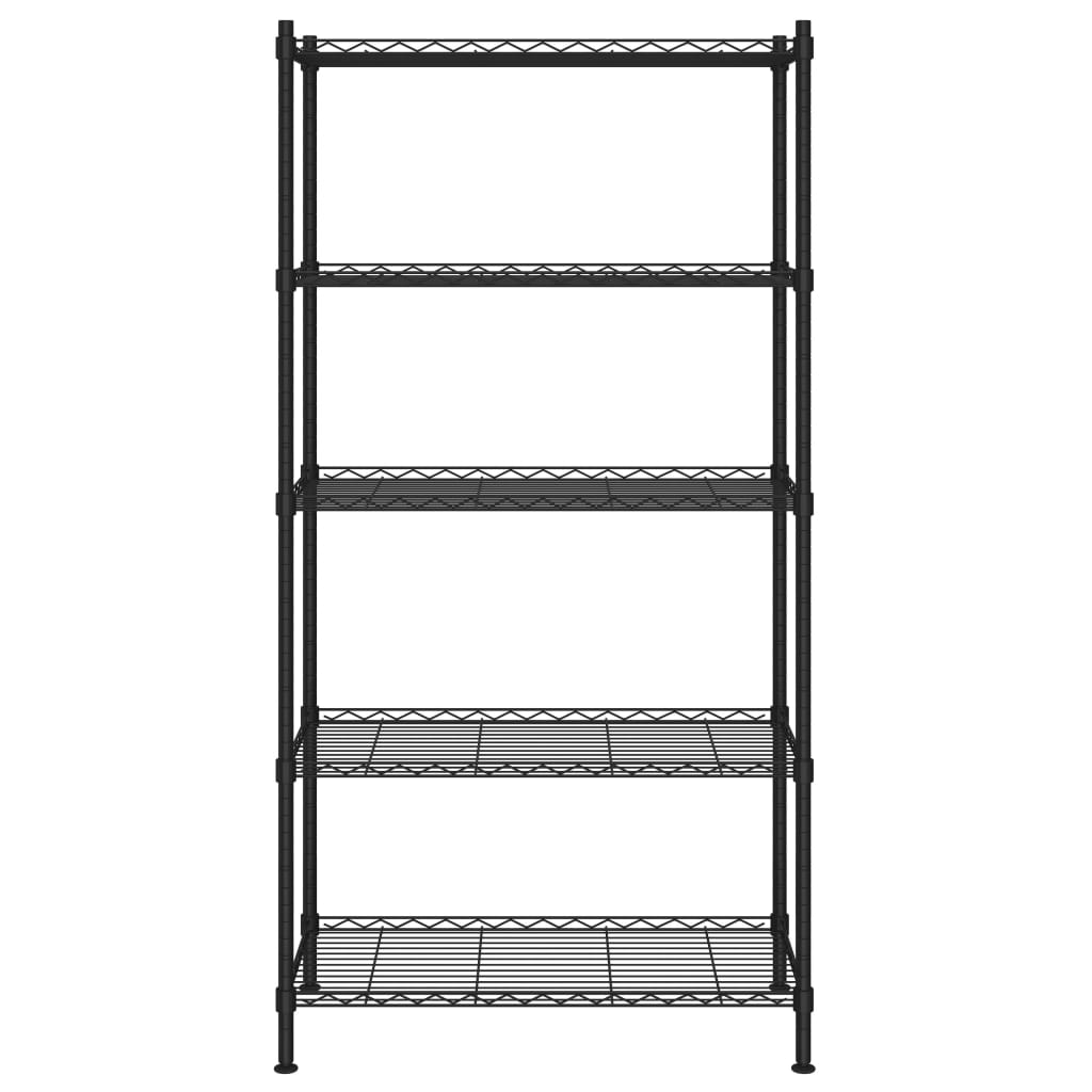Lagerregal mit 3 Böden 60x35x76 cm Schwarz 150 kg