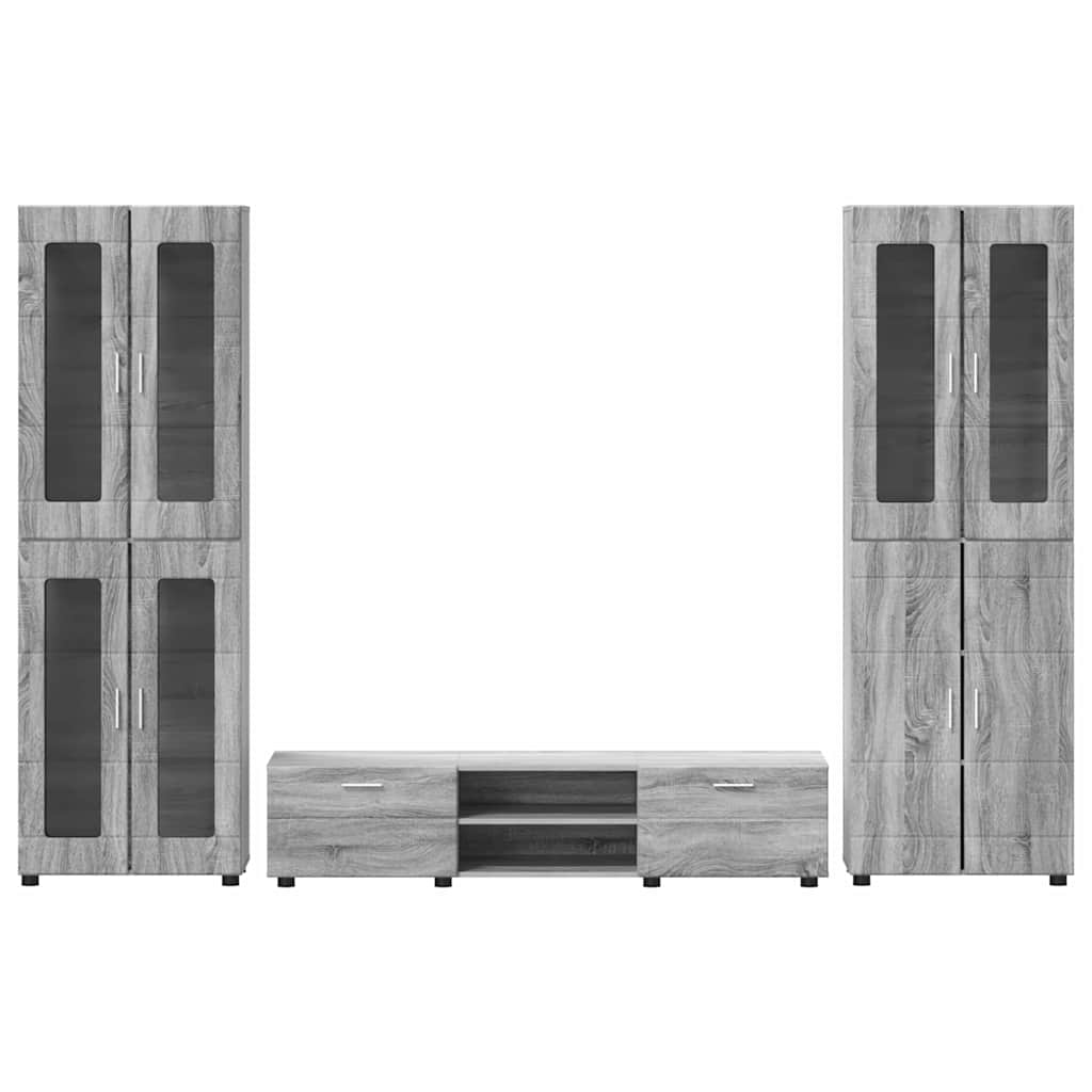 Highboard mit Regal FLORIN Weiß 60 x 35 x 182 cm Holzwerkstoff