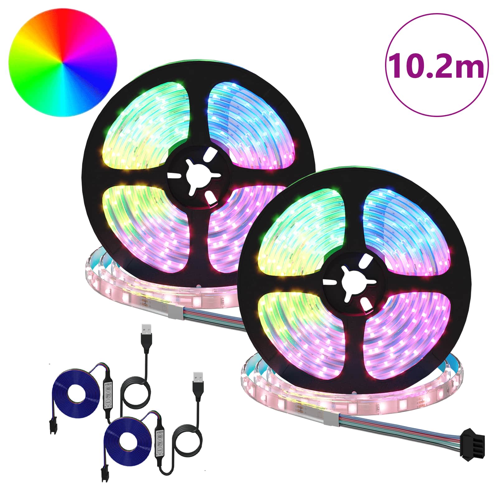 LED Streifen 2 pcs Schwarz und Transparent 3000 mm